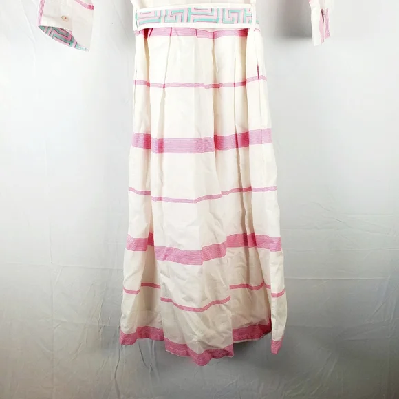 Dizzy Lizzie Mrs Maisel Dress Striped Geometric Cotton Midi Dress - Picture 8 of 9